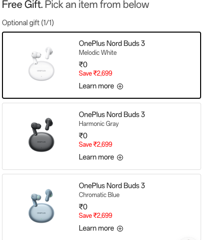 oneplus 13s free gift colors